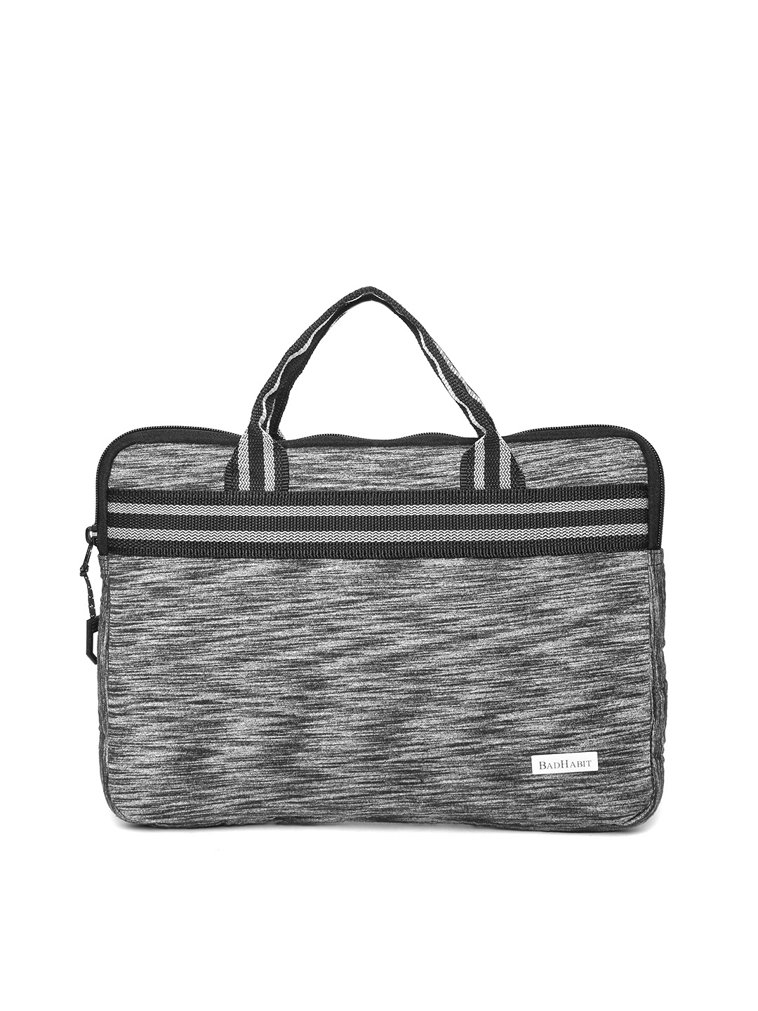 

BAD HABIT Unisex Grey Melange Solid Laptop Sleeve