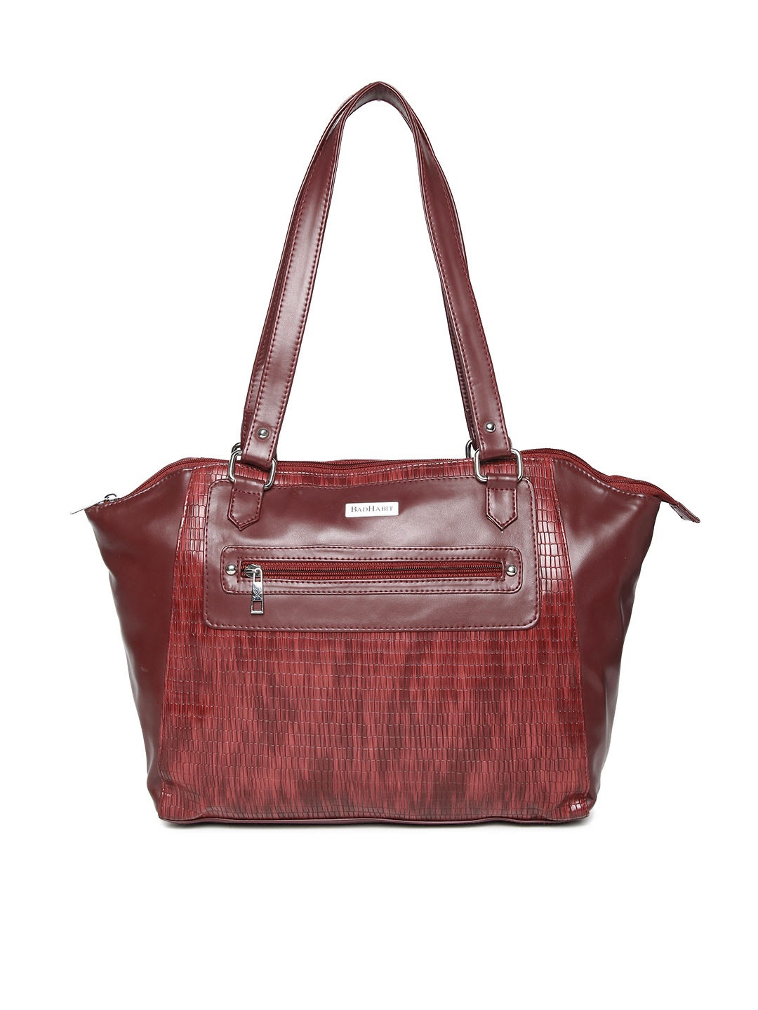 

BAD HABIT Burgundy Textured Shoulder Bag