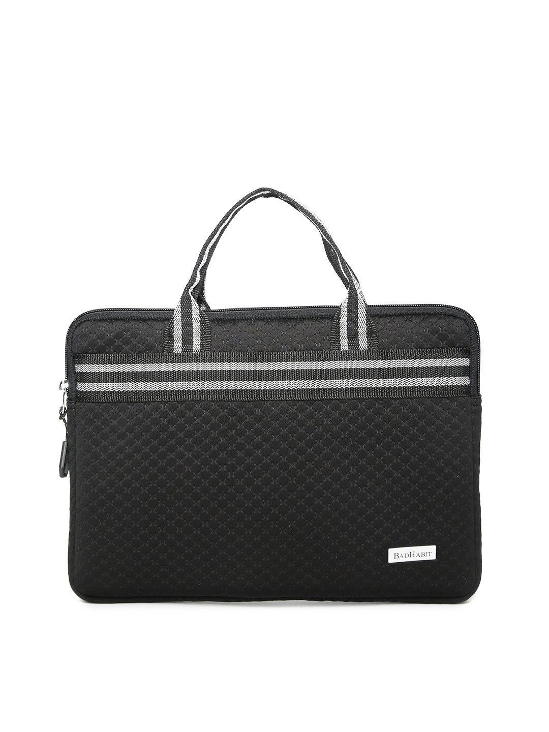 

BAD HABIT Unisex Black Quilted Laptop Sleeve