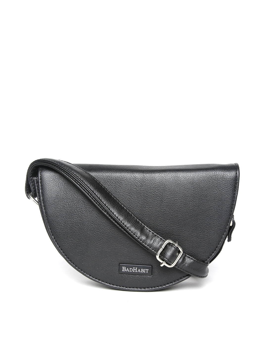 

BAD HABIT Black Solid Sling Bag