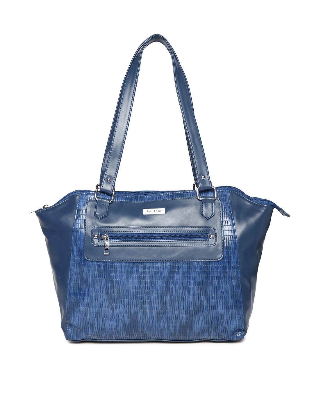 

BAD HABIT Blue Textured Shoulder Bag