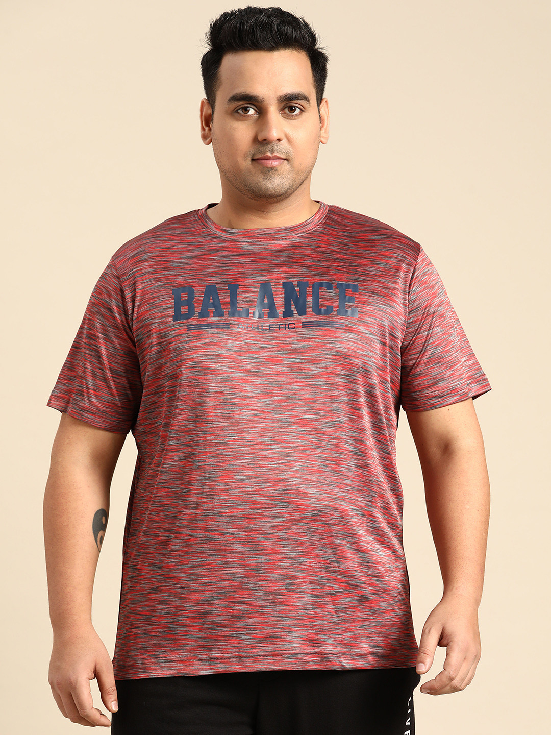 

aLL Plus Size Typography Printed T-shirt, Red