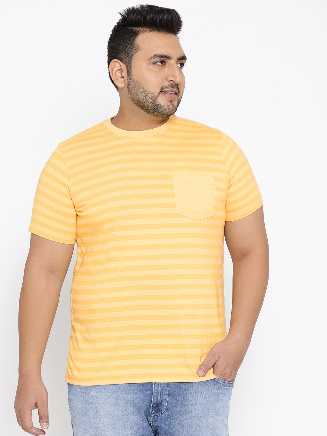 

aLL Plus Size Striped T-shirt, Yellow