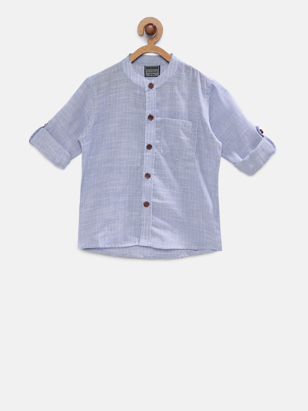 

RIKIDOOS Boys Blue Regular Fit Self Design Casual Shirt