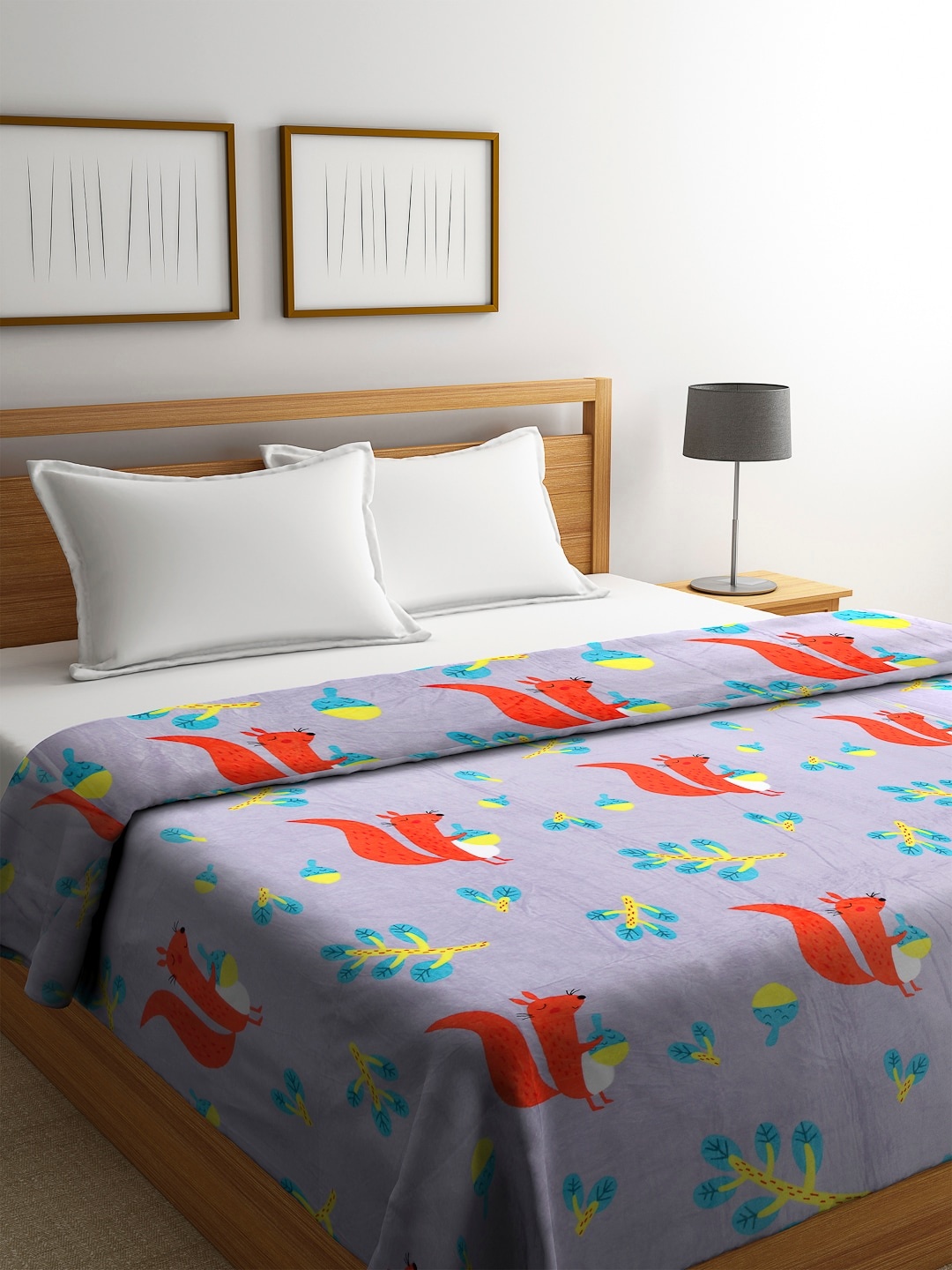 

Cortina Blue Ethnic Motifs AC Room 233 GSM Double Bed Blanket