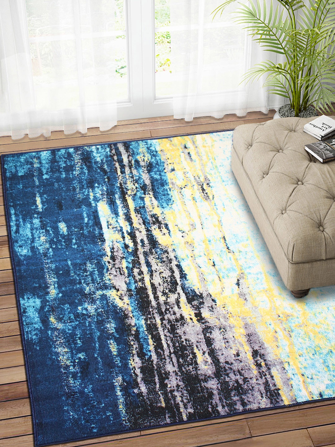 

Status Multicoloured Printed Polyester Anti-Skid Vintage Persian Carpet, Multi