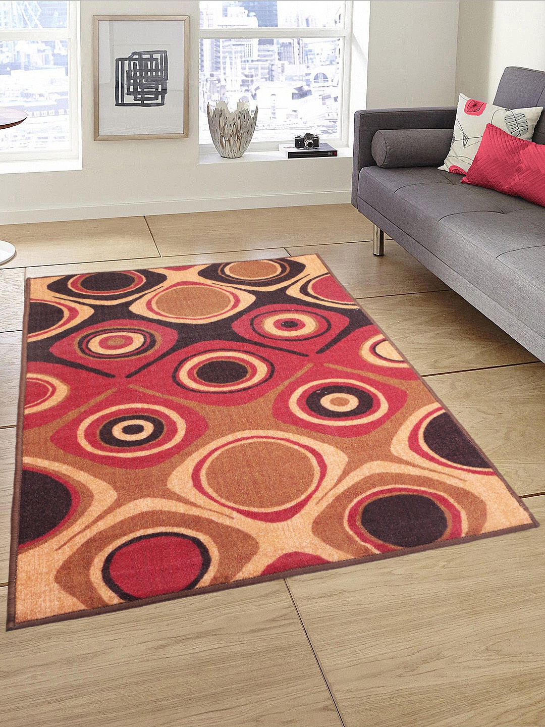 

Status Multicoloured Printed Nylon Anti-Skid Carpet, Multi