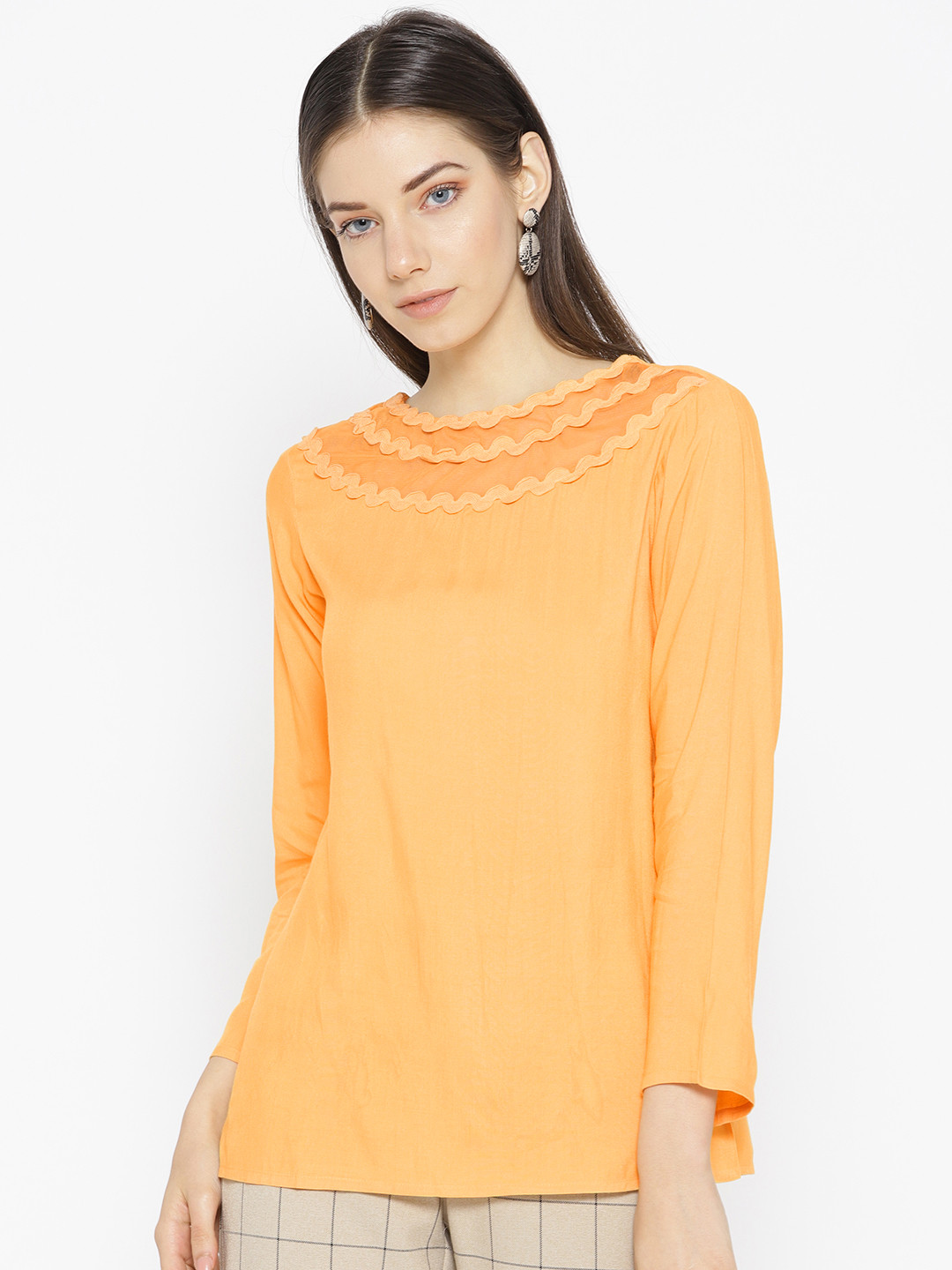 

Karmic Vision Women Yellow Solid Top