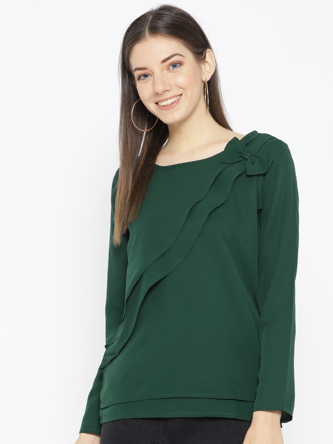 

Karmic Vision Women Green Solid Top