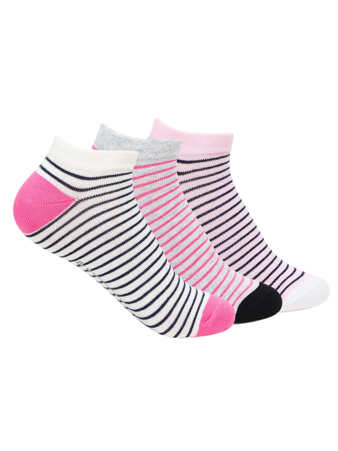 

Bonjour Women Pack of 3 Assorted Ankle-Length Socks