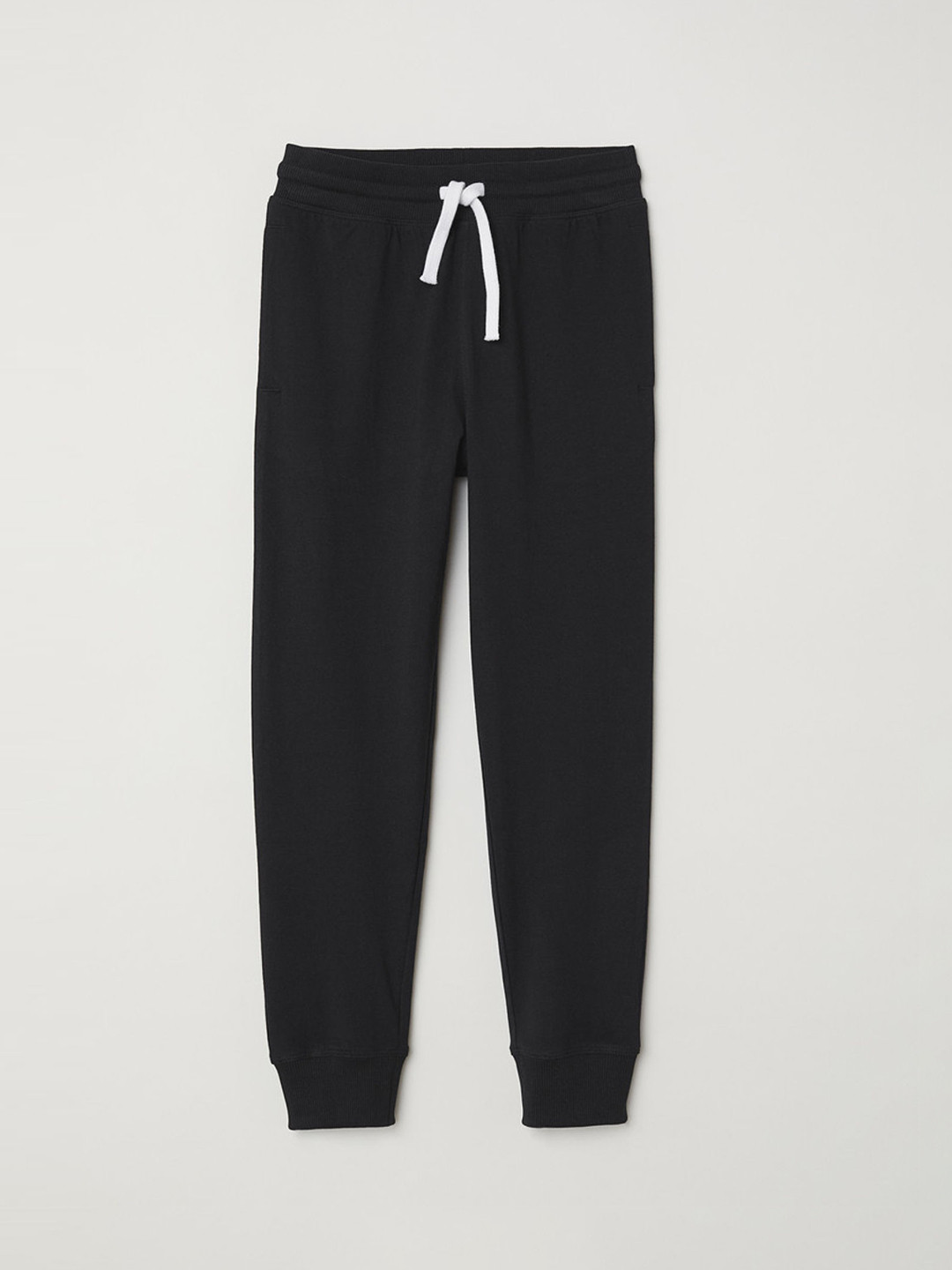 

H&M Boys Black Solid Cotton Jersey Joggers