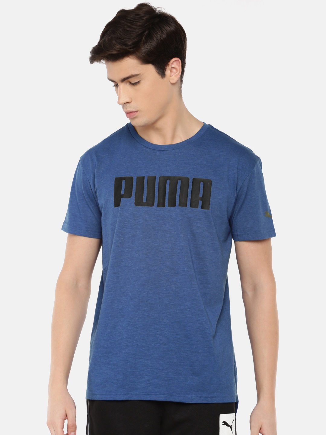 

Puma Men Blue Slim Regular Printed Round Neck SS Graphic Training T-shirt