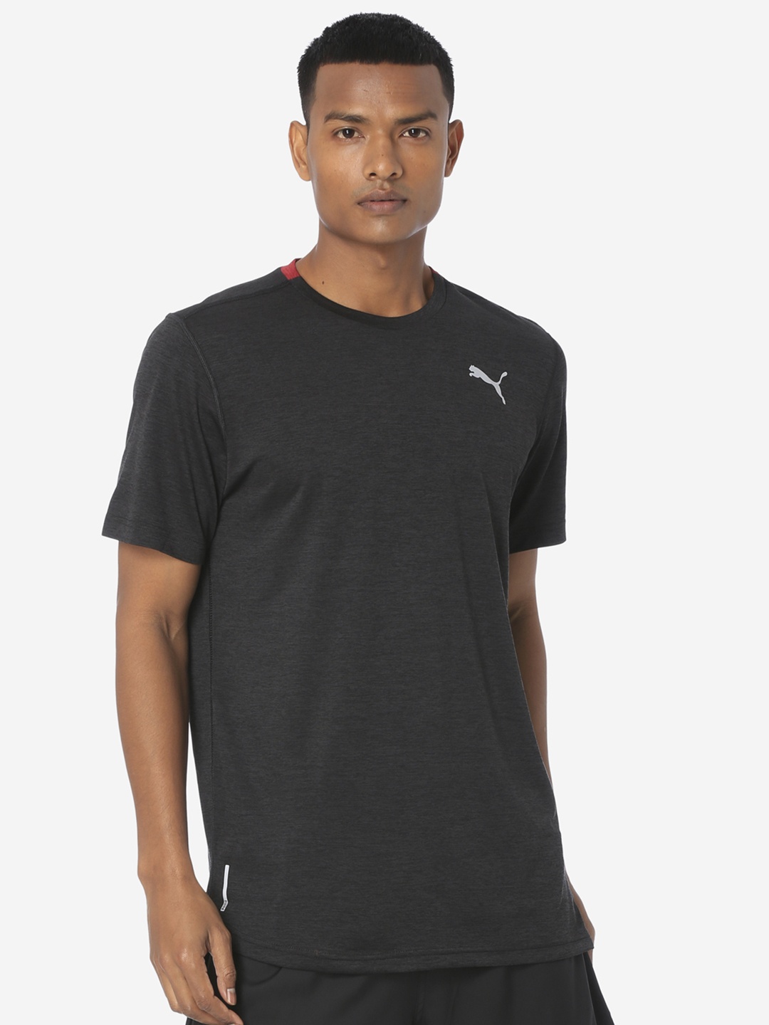 

Puma Men Black Solid Round Neck T-shirt