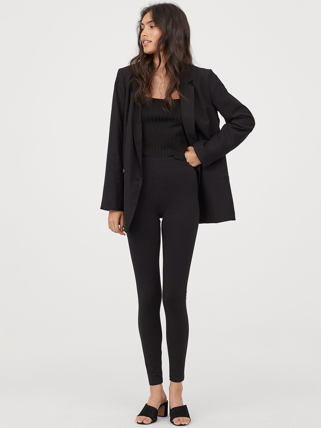 

H&M Women Black Cotton Leggings