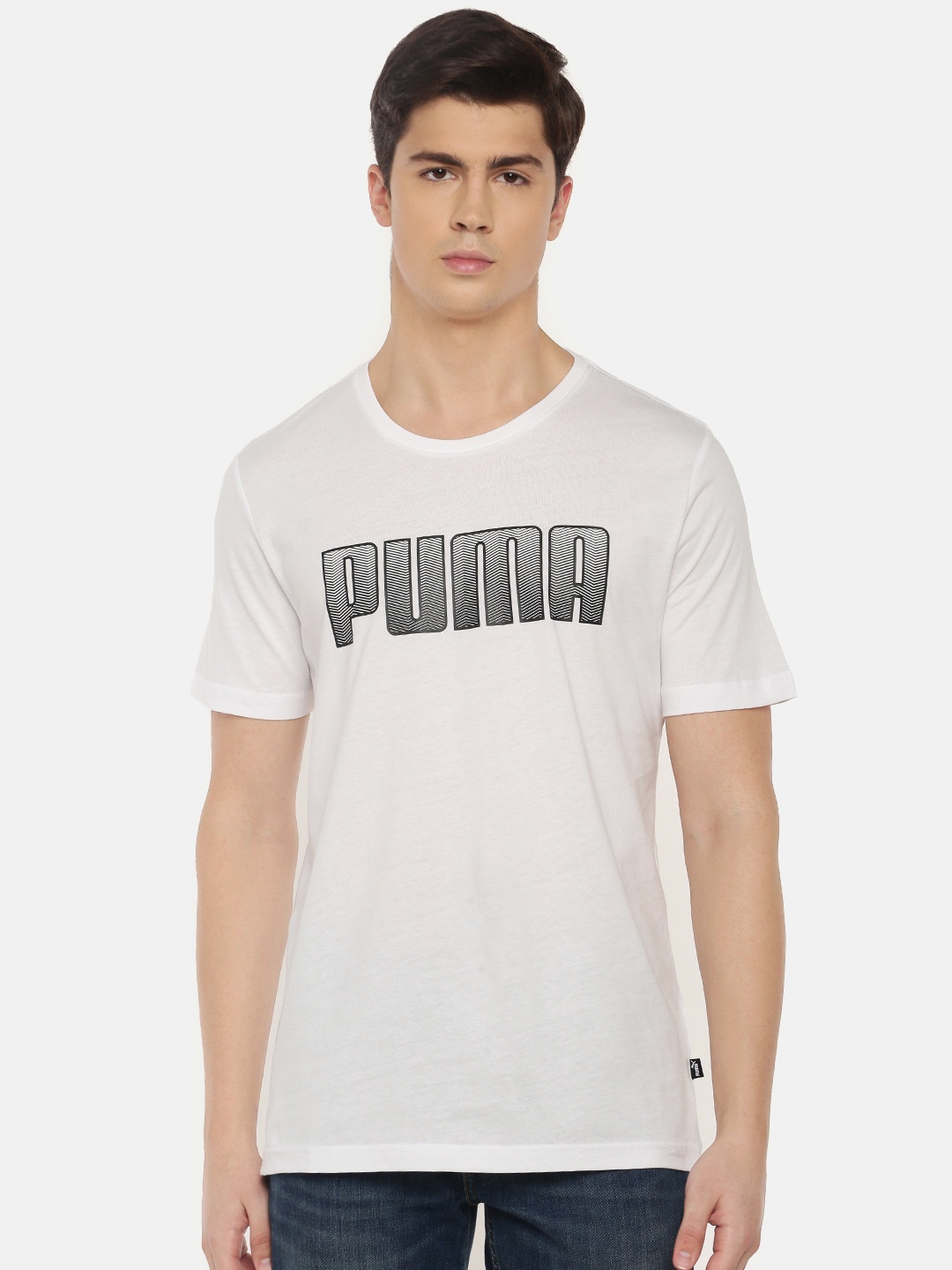 

Puma Men White Solid KA Round Neck T-shirt