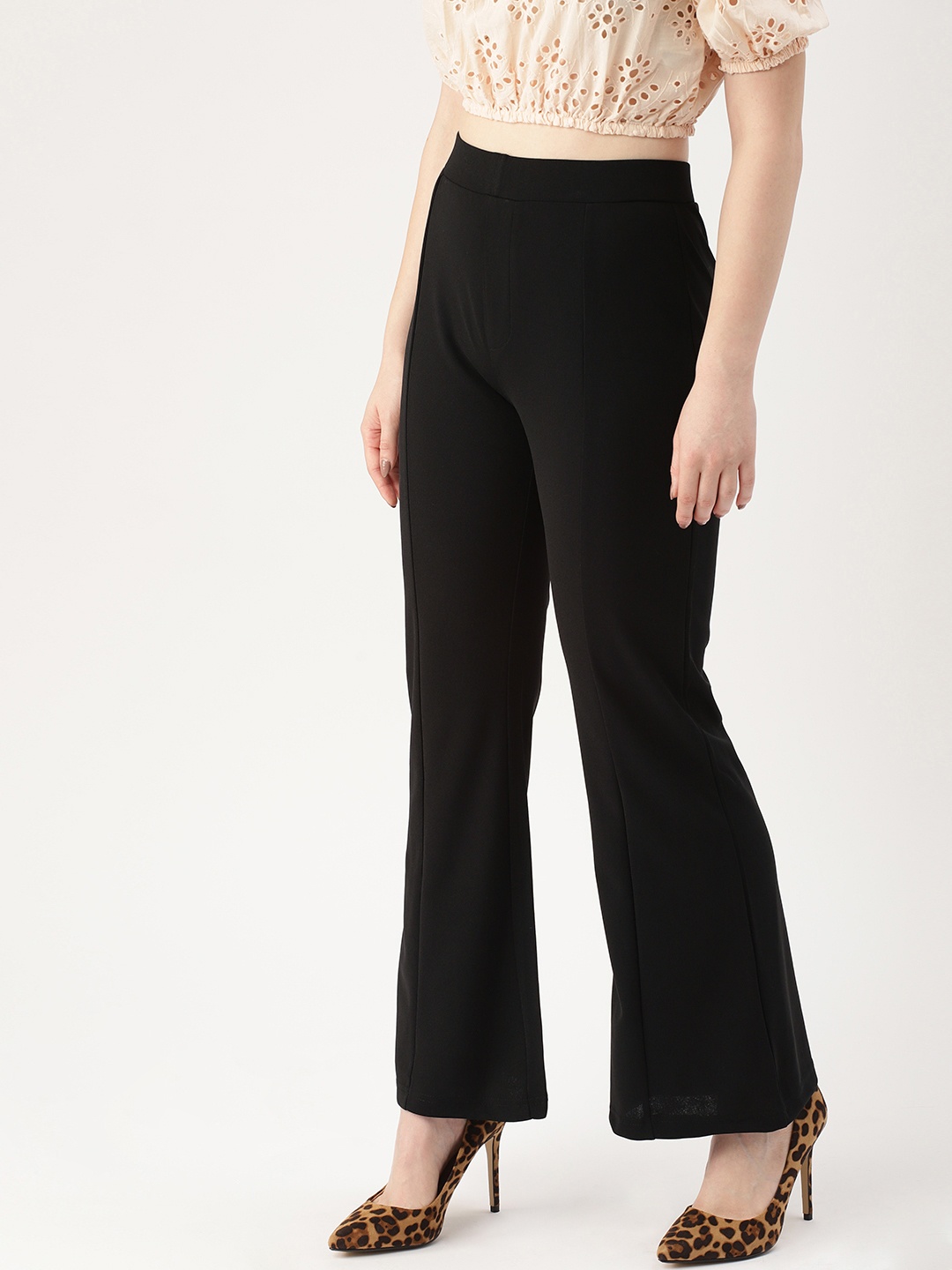 

DressBerry Women Black Regular Mid-Rise Trousers