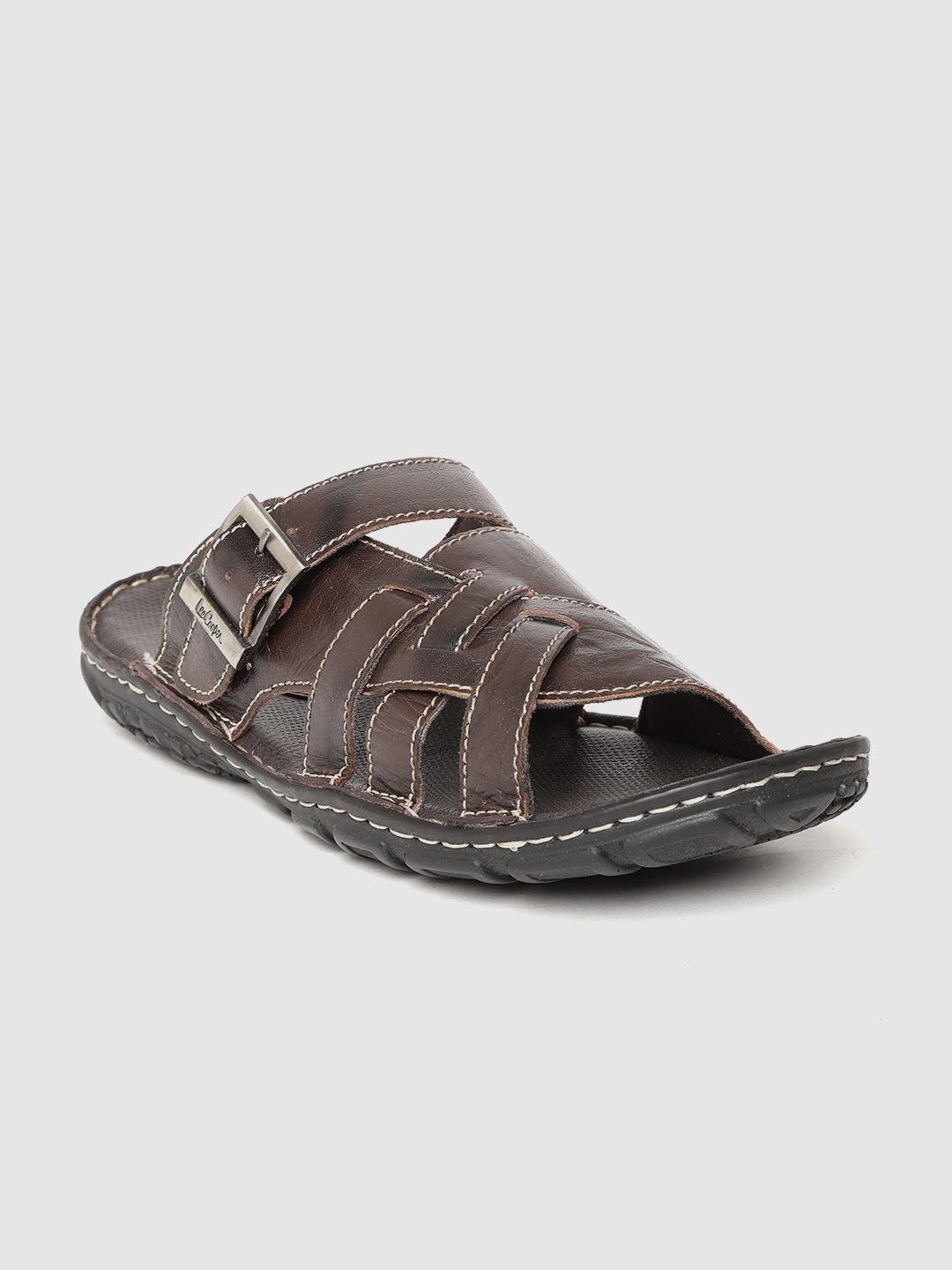 

Lee Cooper Men Coffee Brown Leather Comfort Sandals