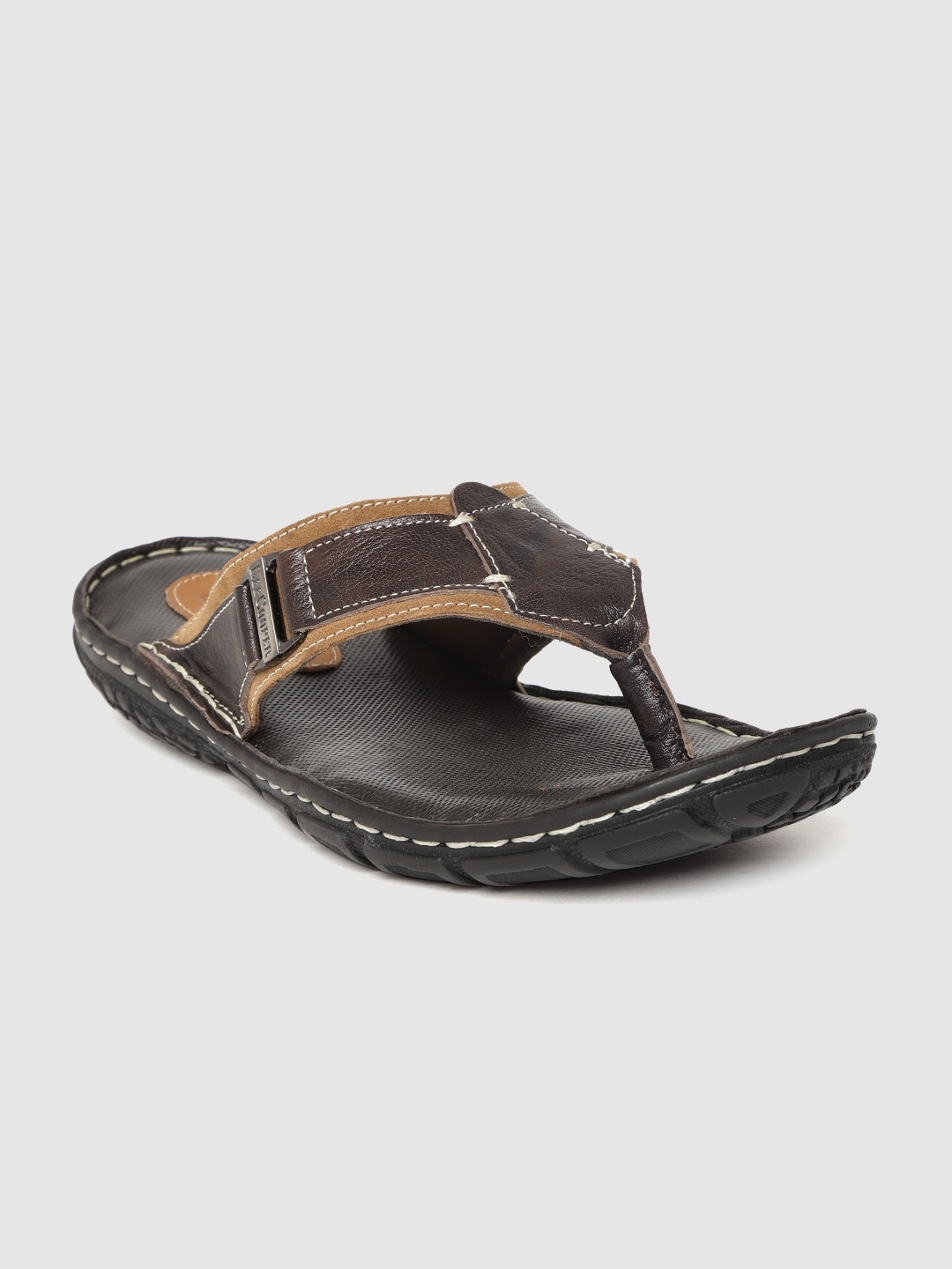

Lee Cooper Men Brown Leather Comfort Sandals
