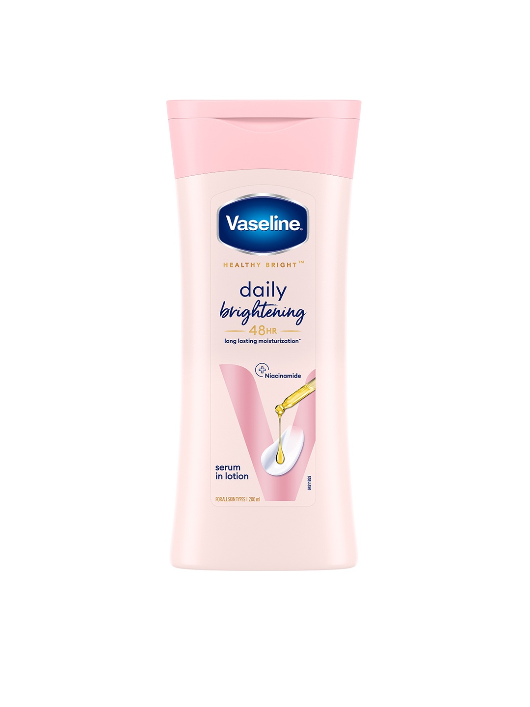 

Vaseline Daily Brightening Body Lotion For Healthy & Glowing Skin with Niacinamide - 200ml, Pink