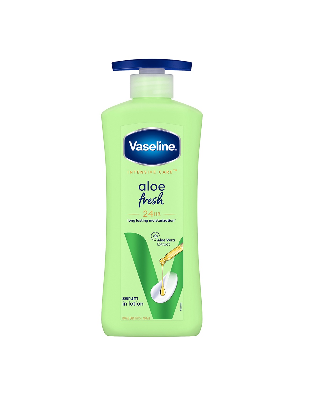 

Vaseline Aloe Fresh Body Serum Lotion with Aloe Vera Extract 24H Moisturization - 400ml, Green