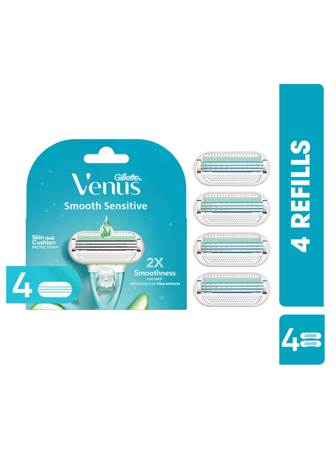 

Gillette Venus Women Set of 4 Cartridges with Aloe Extracts, Blue