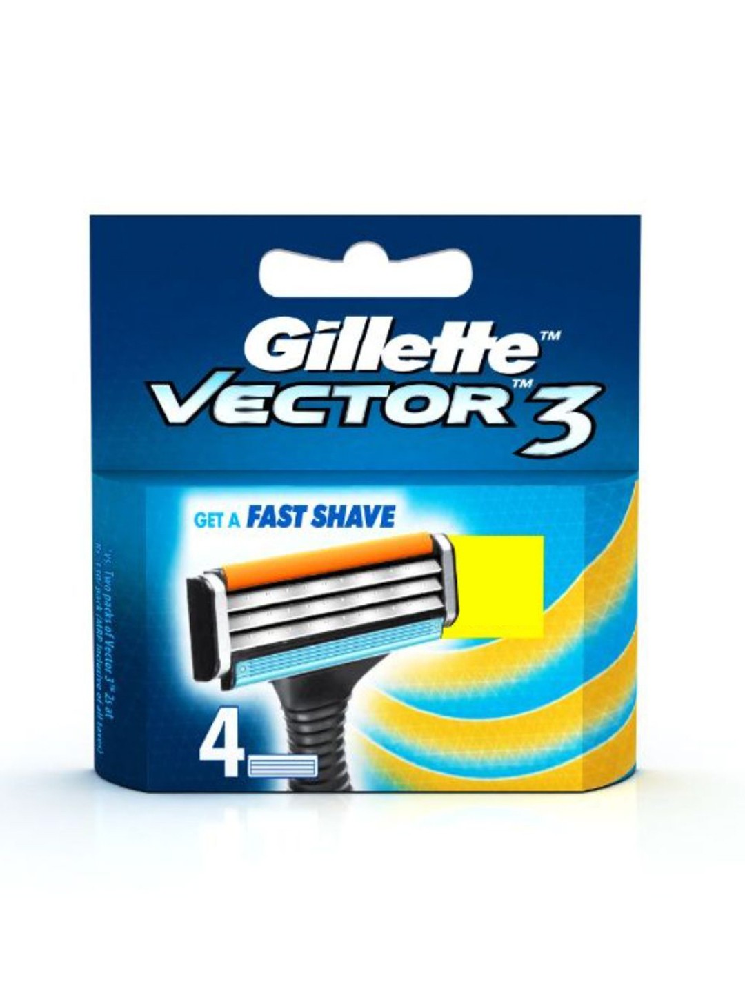 

Gillette Set of 4 Vector 3 Shaving Razor Blades Cartridge, Blue
