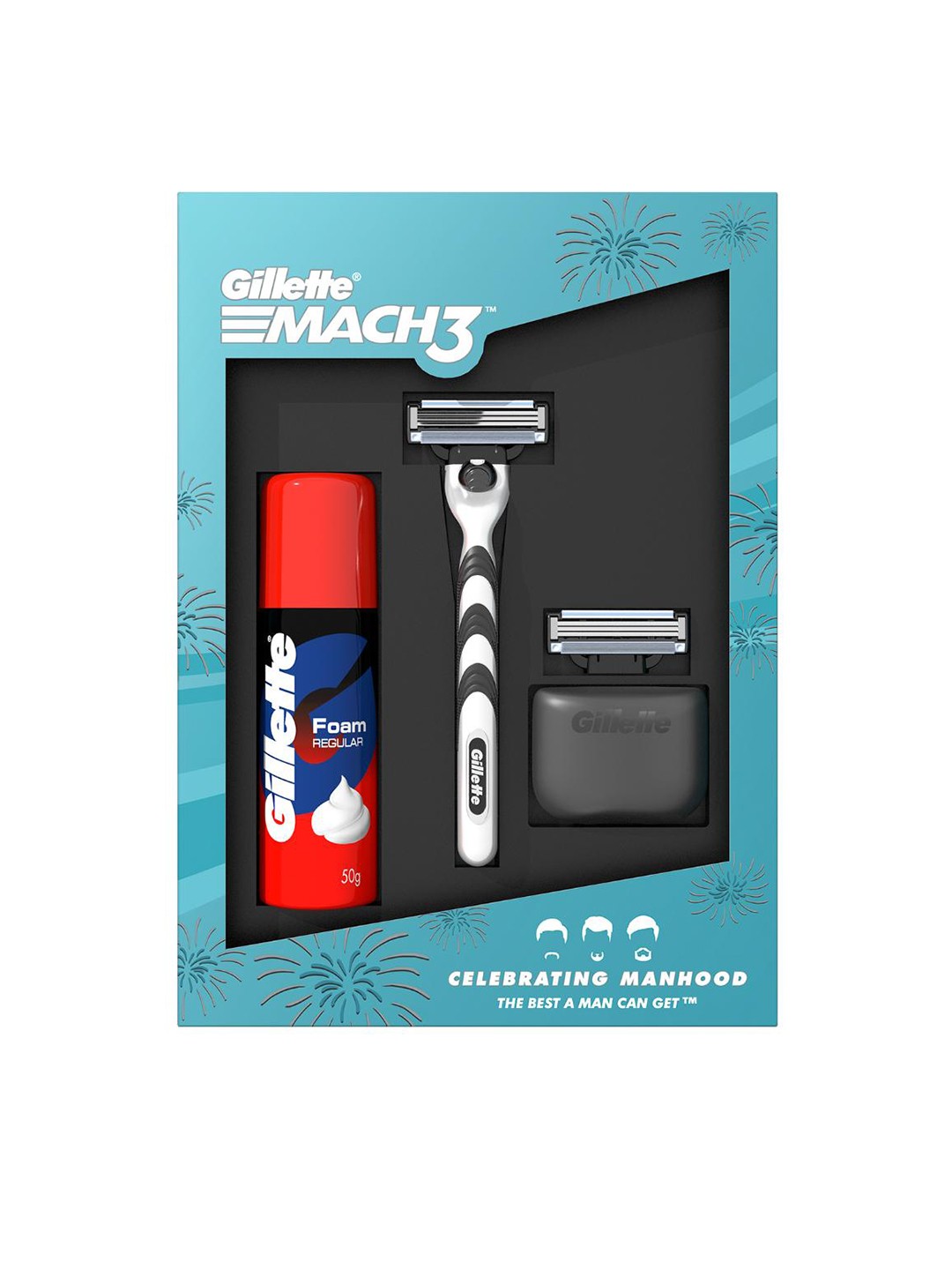 

Gillette Men Mach 3 Limited Edition Grooming Kit with Hygiene Cap, Blue