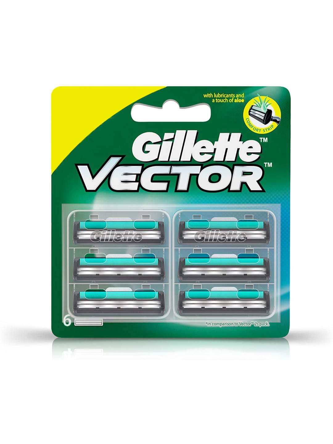 

Gillette Men Set of 6 Vector Shaving Blade Cartridges, Green