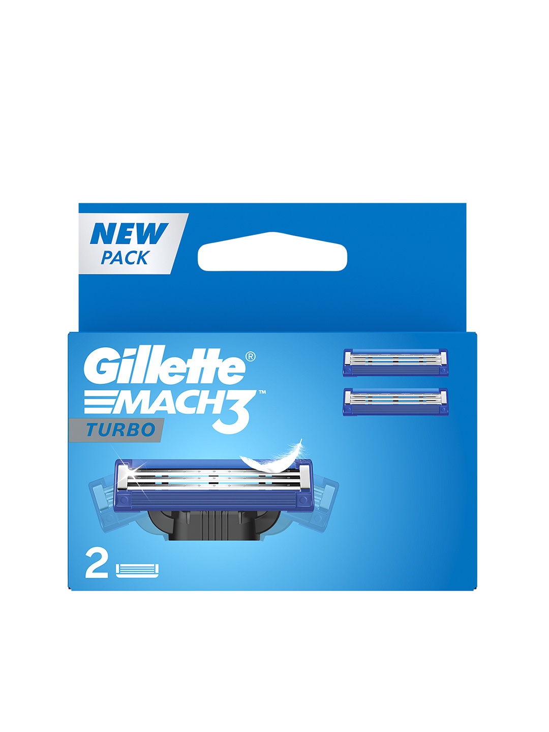 

Gillette Men Set of 2 Mach 3 Turbo Shaving Blade Cartridges, Blue