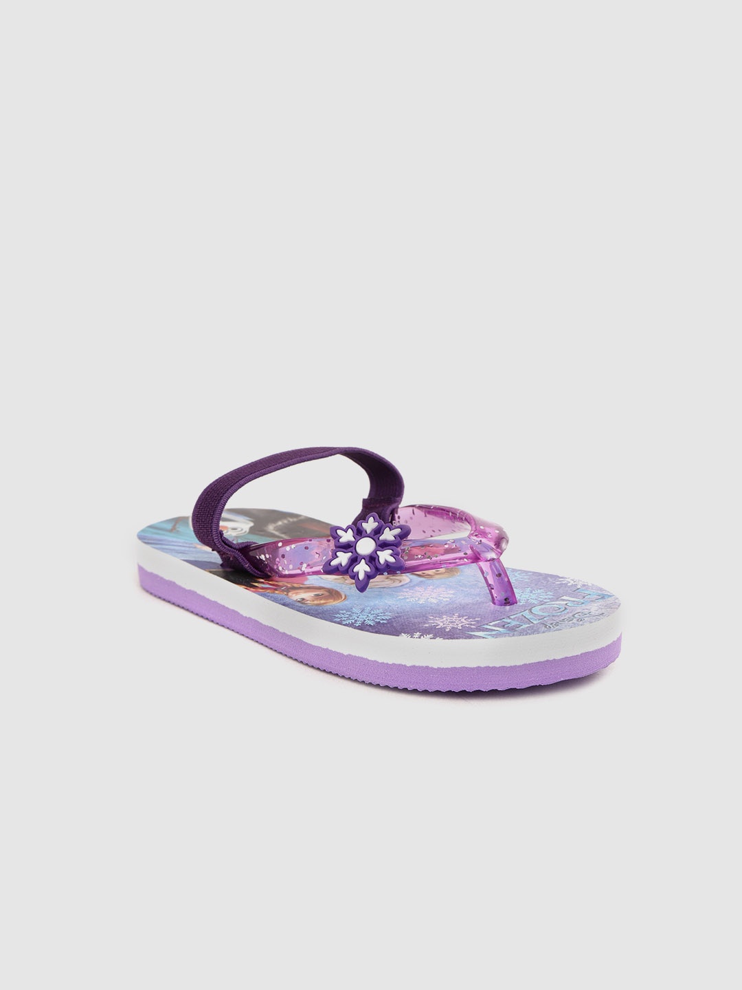 

toothless Girls Purple & Blue Frozen Printed Thong Flip-Flops