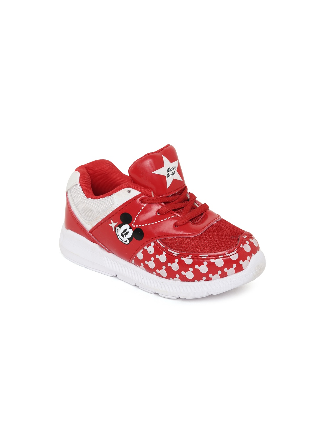 

toothless Boys Red & White Mickey Printed Sneakers