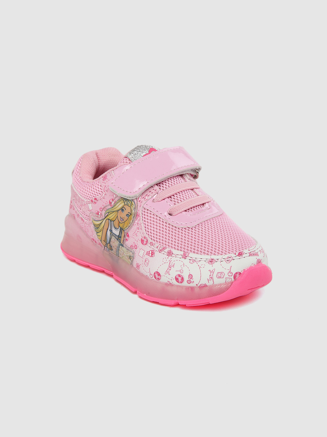 

toothless Girls Pink Printed Barbie Sneakers