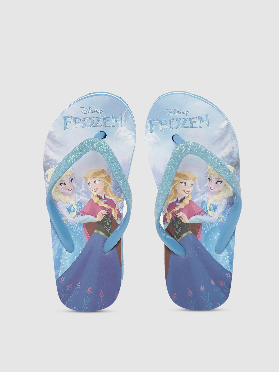 

toothless Girls Blue Printed Flatform FROZEN Thong Flip-Flops