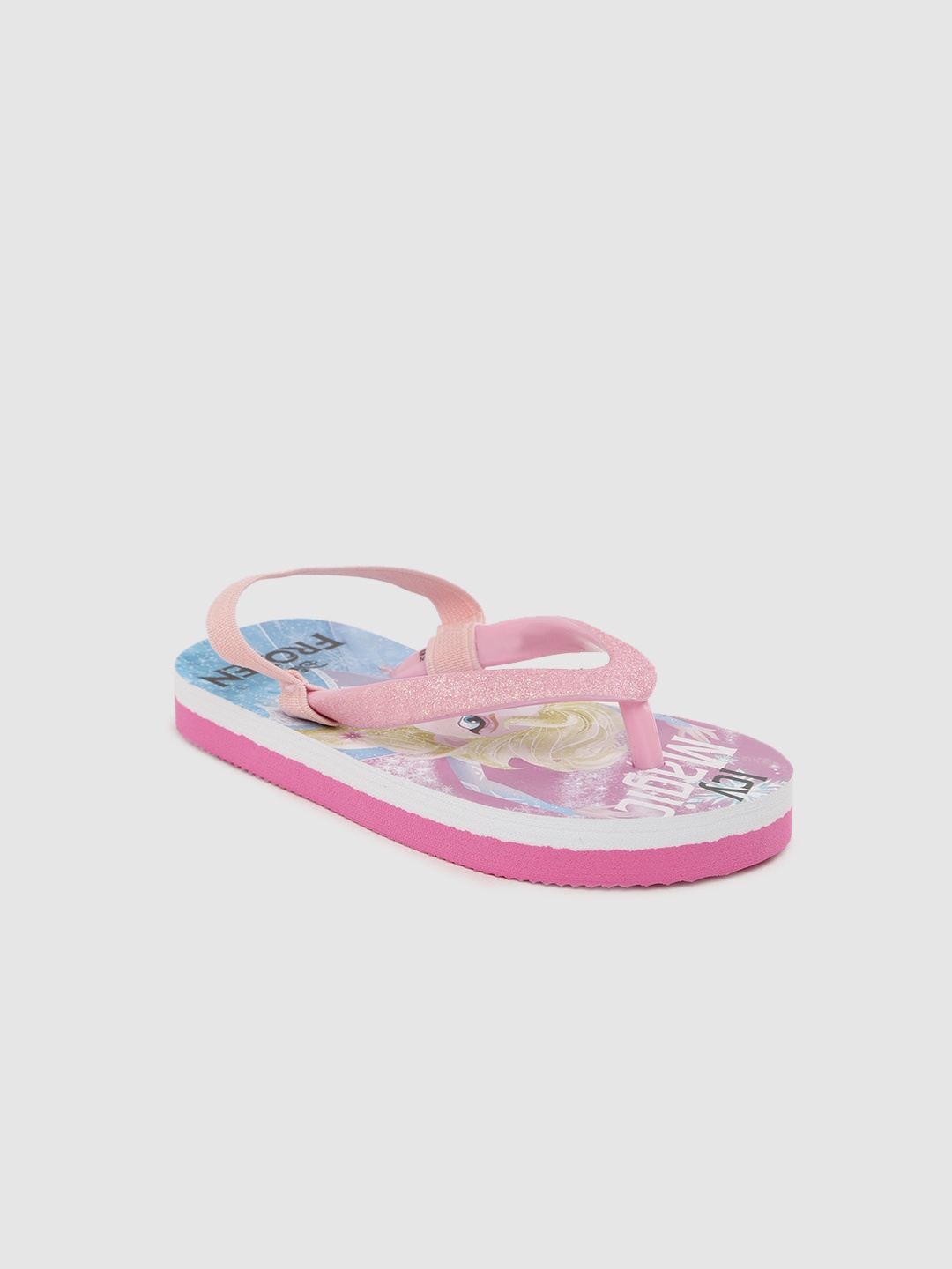 

toothless Girls Pink & Blue Frozen Printed Thong Flip-Flops