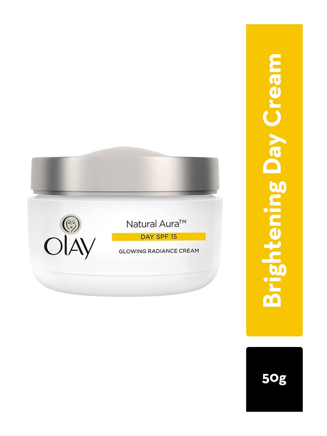 

Olay Natural Aura Glowing Radiance Day Cream with SPF15 with Vitamin B3, Pro B5 & E - 50g, White