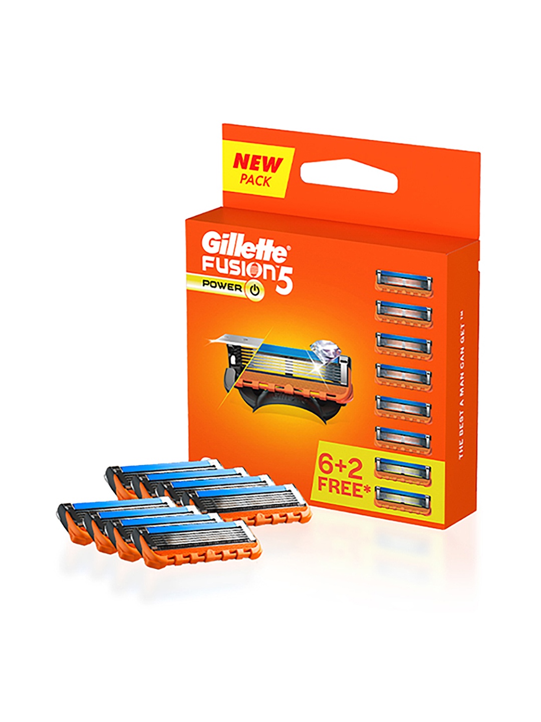 

Gillette Men Fusion Power Shaving Razor Blades - 8 Cartridges, Orange