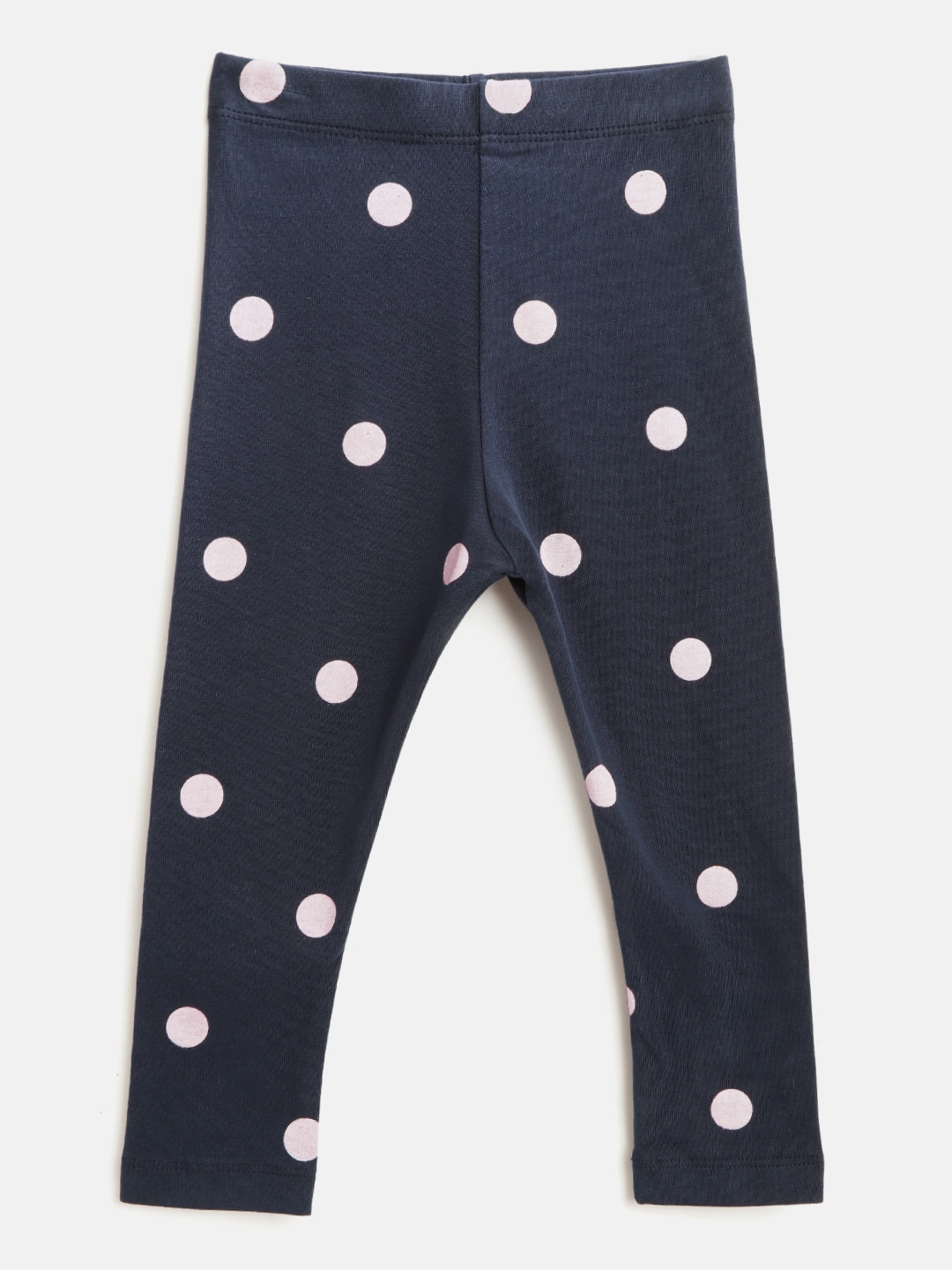 

Marks & Spencer Girls Navy Blue & White Polka Dot Printed Ankle Length Leggings