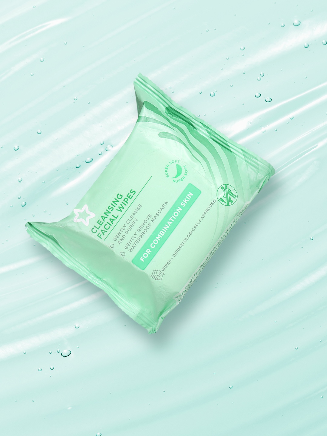 

Superdrug Unisex Combination Skin Cleansing Facial Wipes, Green