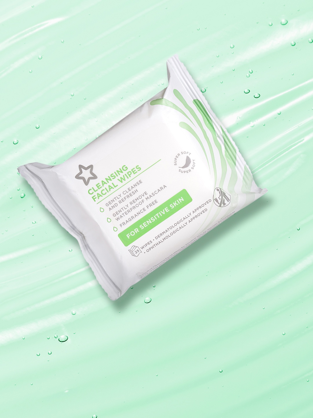 

Superdrug Unisex Sensitive Skin Cleansing Facial Wipes, White