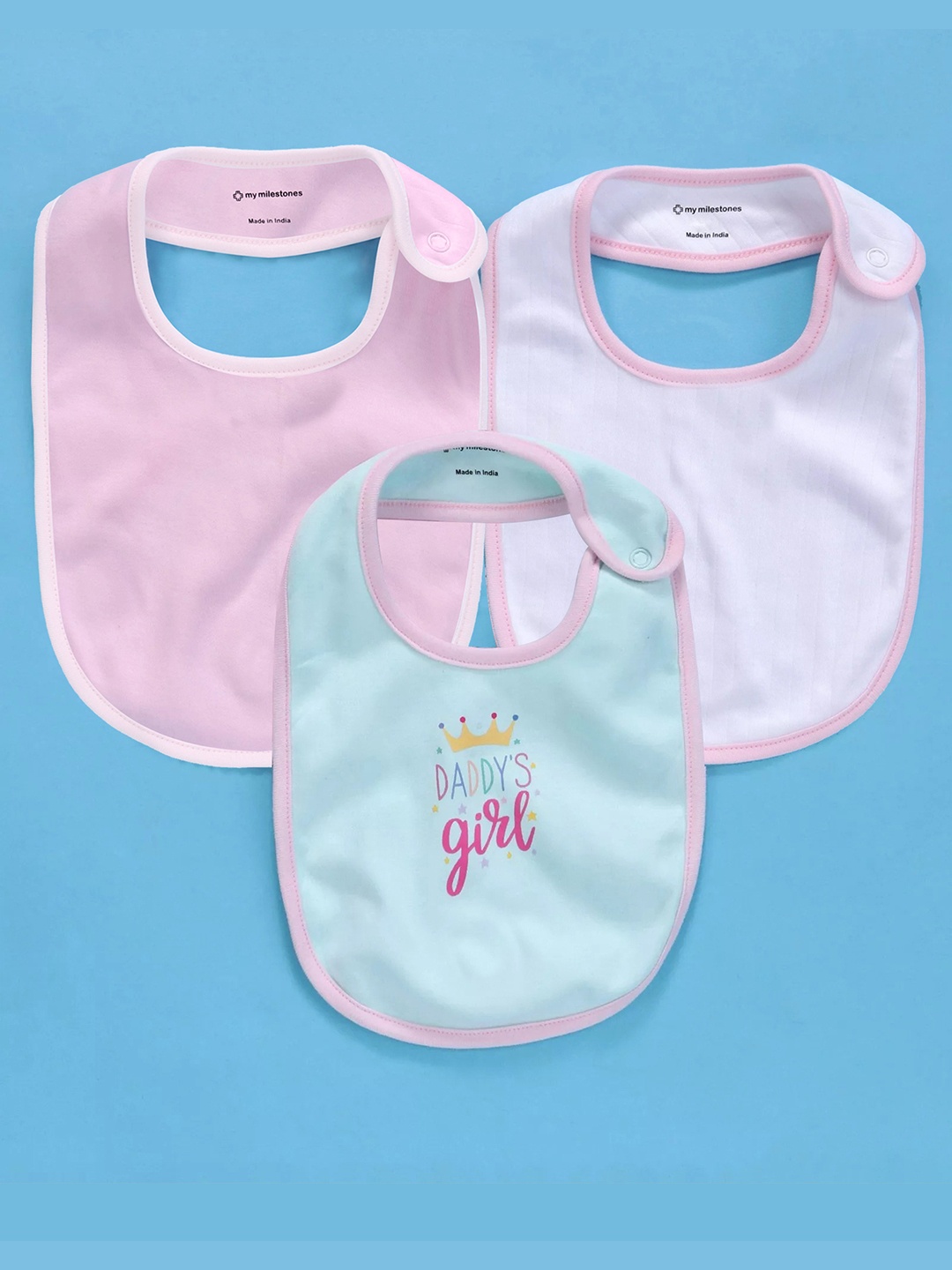 

My Milestones Infants Bibs Gift Set 3 pcs, Pink