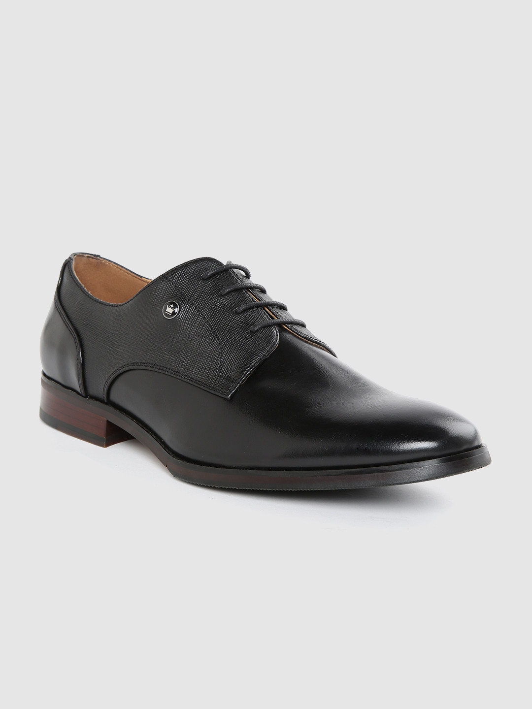 

Louis Philippe Men Black Formal Derbys with Textured Detail
