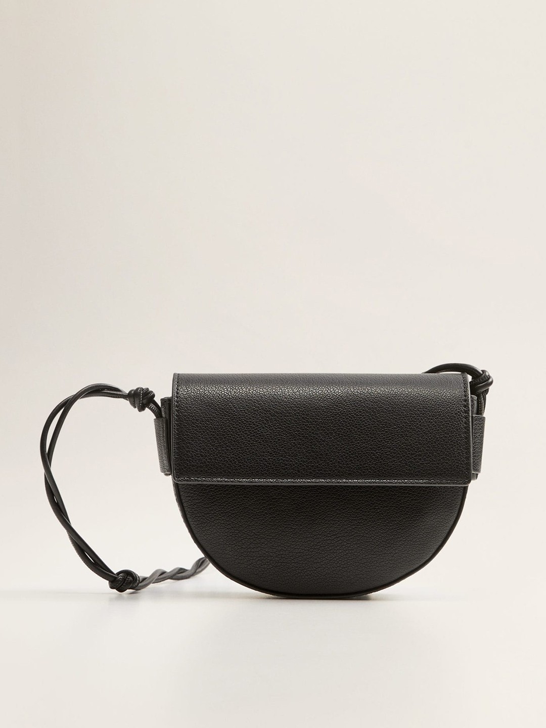 

MANGO Black Solid Half Moon Shaped Sling Bag
