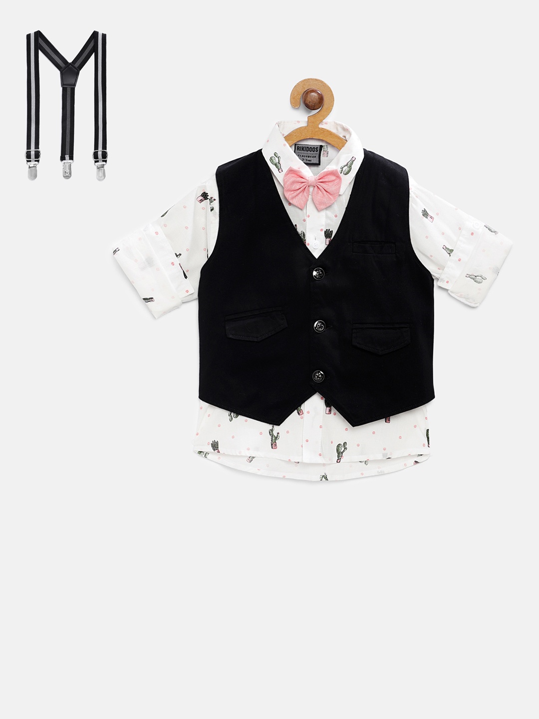

RIKIDOOS Boys Solid Pure Cotton Waistcoat, Black