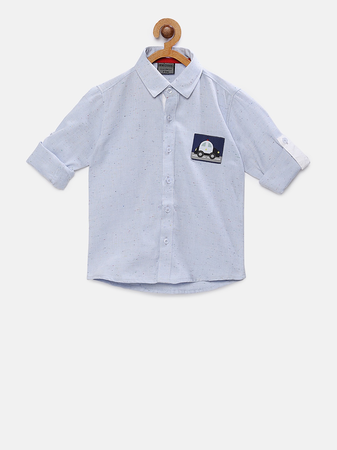 

RIKIDOOS Boys Blue Tailored Fit Solid Casual Shirt
