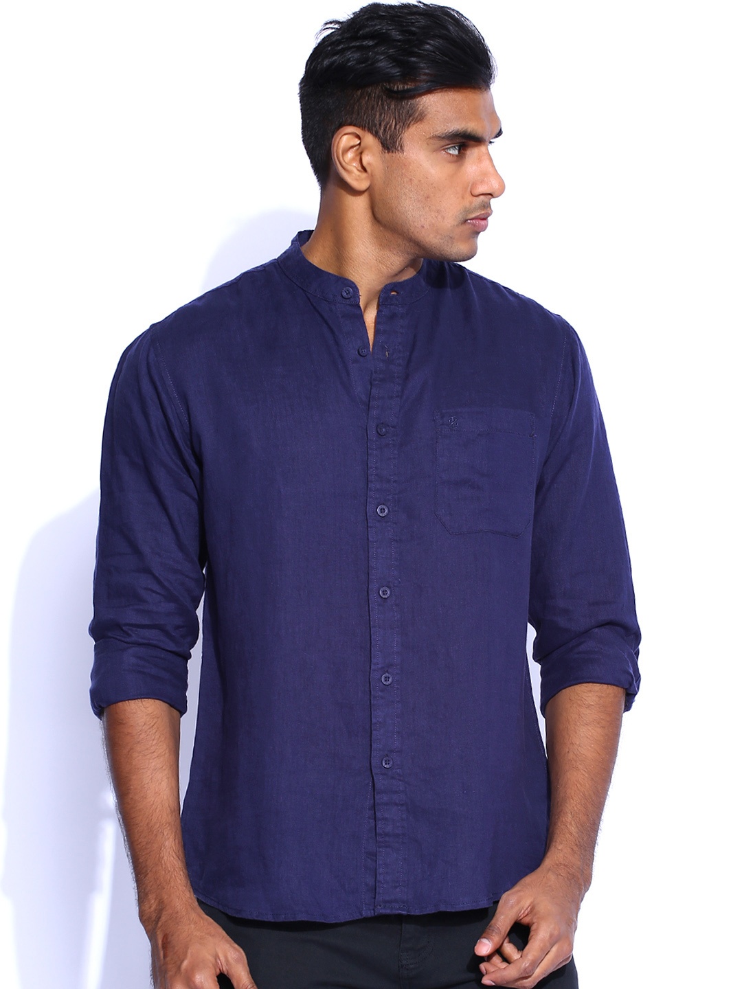 

IZOD Navy Linen Casual Shirt, Navy blue