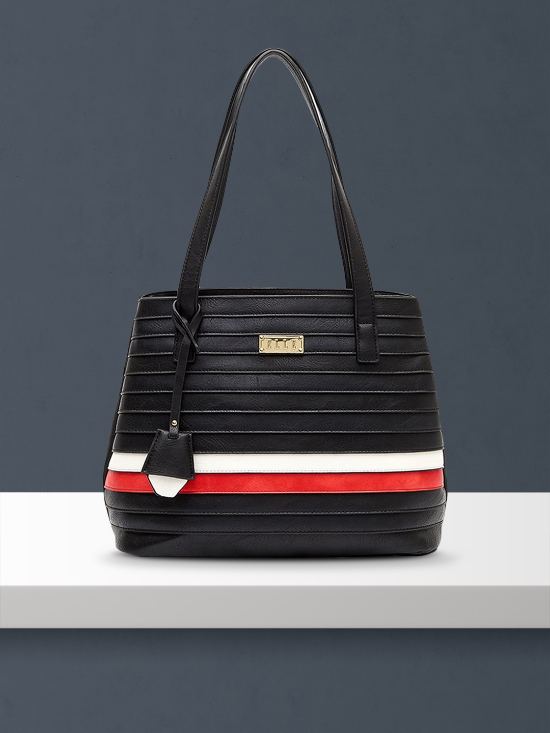 

ELLE Black Striped Shoulder Bag