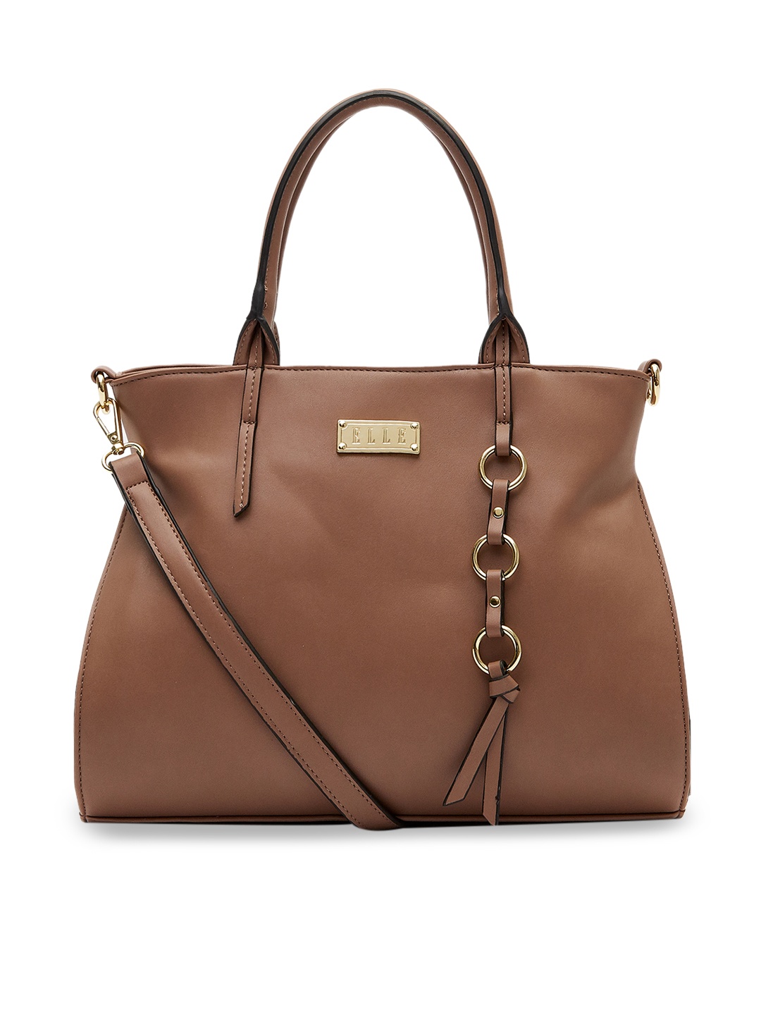 

ELLE Brown Solid Handheld Bag