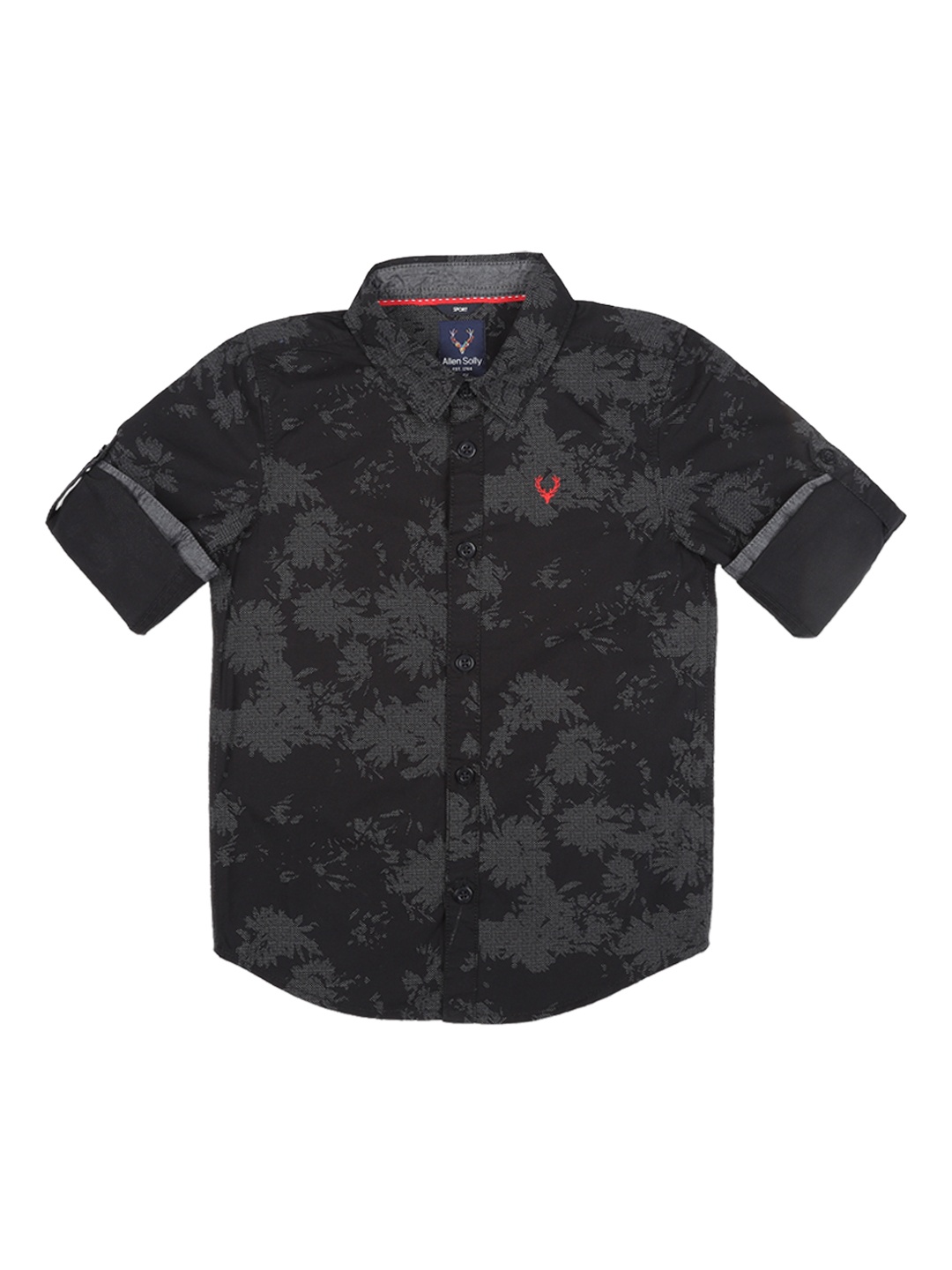 

Allen Solly Junior Boys Black & Charcoal Grey Regular Fit Printed Casual Shirt