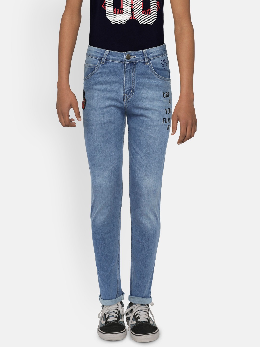 

Gini and Jony Boys Blue Regular Fit Mid-Rise Clean Look Stretchable Jeans