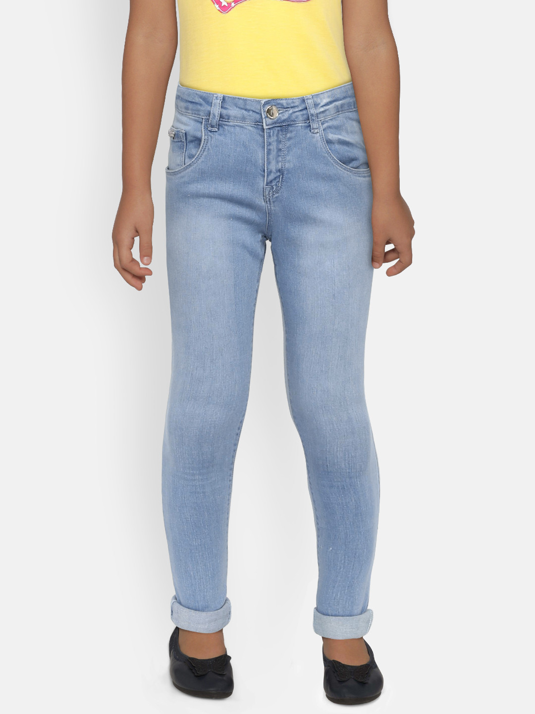 

Gini and Jony Girls Blue Slim Fit Mid-Rise Clean Look Jeans